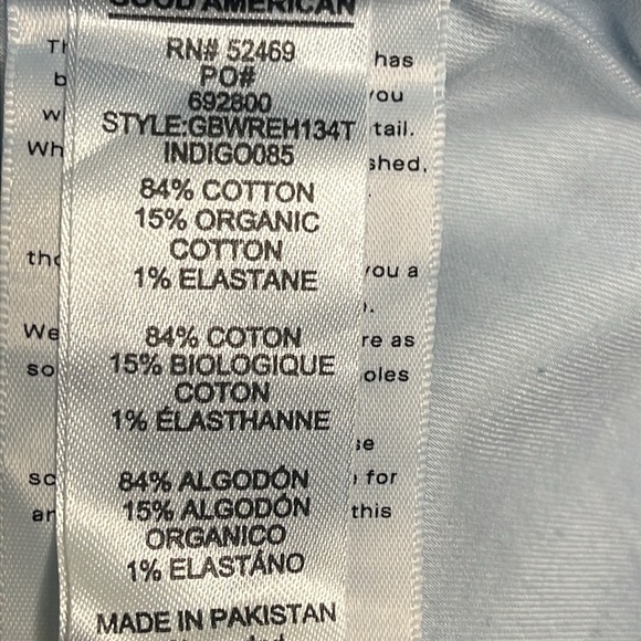 Good American Good Boy distressed knees indigo blue jeans - Picture 13 of 17